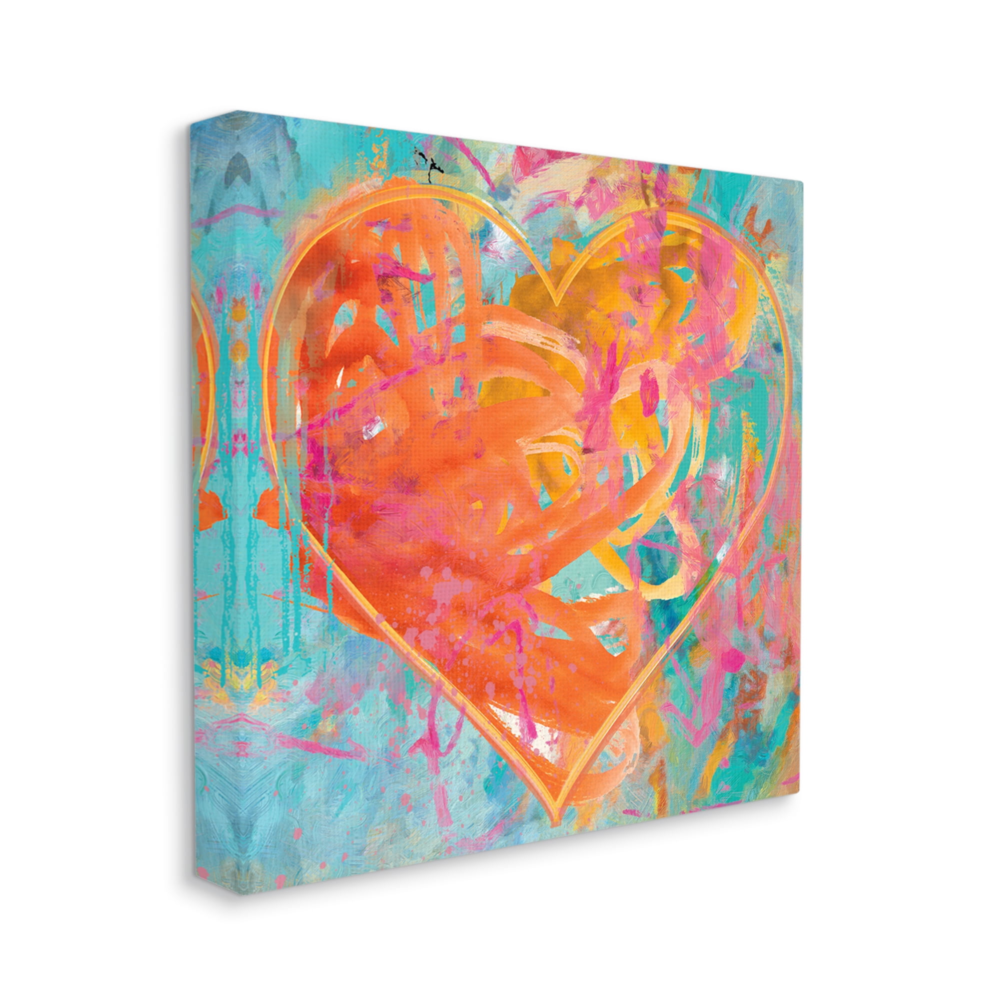 Stupell Industries Street Style Graffiti Heart Shape Bold Paint Splatter Painting Gallery Wrapped Canvas Print Wall Art, Design by Porter Hastings