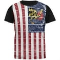 thumbnail image 1 of American Gadsden Flag Distressed Adult Black Back T-Shirt - Small, 1 of 1