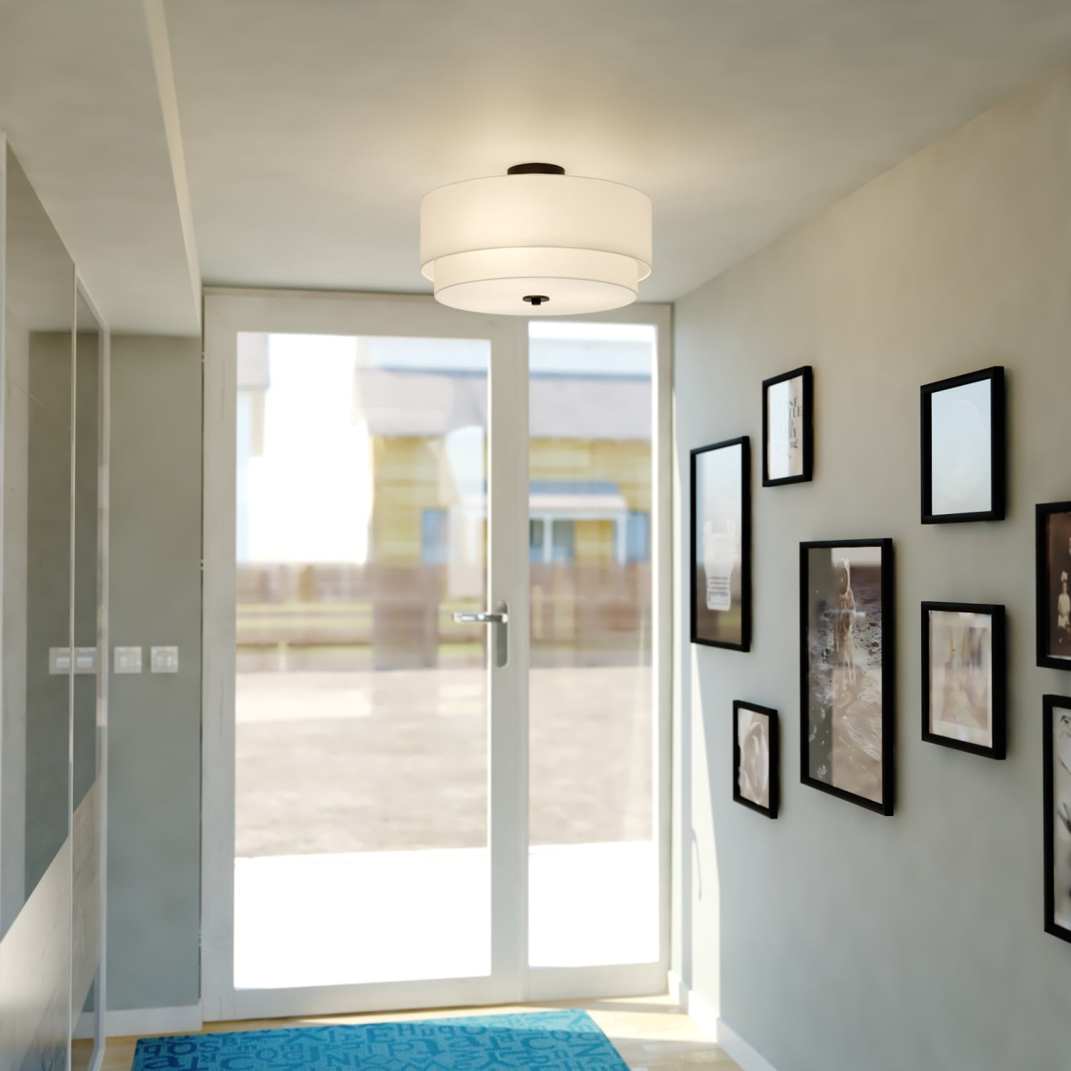Burnaby 20.5" 4 Light Semi-Flush Black