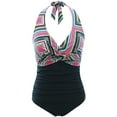 thumbnail image 1 of One Piece Bathing Suit for Women Training Athletic Swimwear Tummy Control Halter Swimsuit, 1 of 2