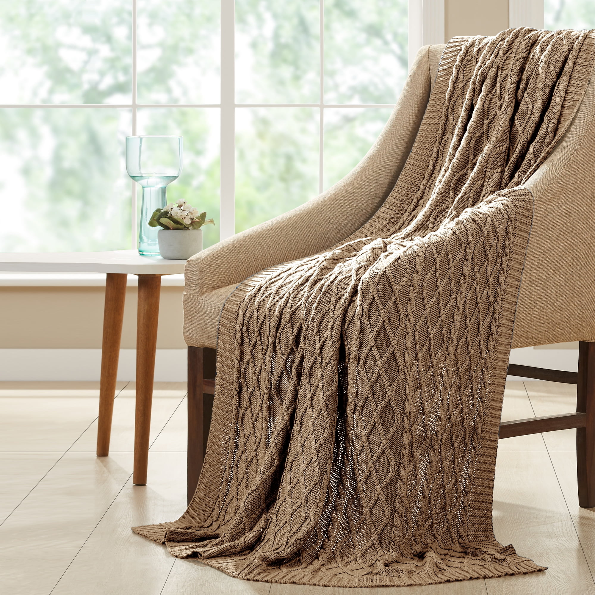 Amrapur Overseas Brown Diamond Cotton Throws 12.0" x 14.0"