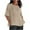 Khaki, variant on Taqqpue Women's Plus Size Tank Tops Pleated Scoop Neck Loose Fit Summer Shirts Cotton LinenCasual Short Sleeve Tops Split Trendy Lightweight Blouse Banded Bottom S-5XL