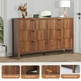 thumbnail image 2 of YOCWO Fluted 6 Drawer Dressers for Bedroom, 48" Wide Modern Chest of Drawer with 6 Big Drawers, Walnut, 2 of 6