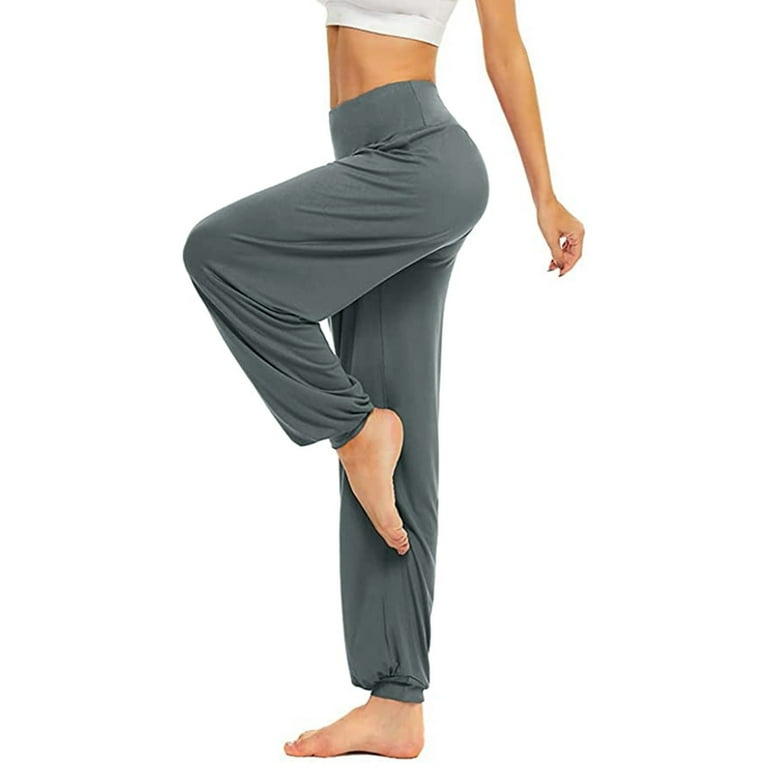 Baocc Yoga Pants Women, Women's Fashion Fitness Sports Casual Pants Yoga  Loose Athletic Pants Pants for Women Dark Gray L 