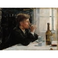 thumbnail image 2 of Elin Danielson-Gambogi 18x14 Black Ornate Wood Framed Double Matted Museum Art Print Titled - Seated Man at the Table (1886), 2 of 5