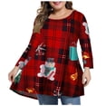 thumbnail image 3 of 2025 Clearance! asdoklhq Christmas Clearance Clothing Under $5.00,Women Casual Plus Size Round Neck Christmas Printed T-Shirt Loose Long Sleeve Tops Blouse, 3 of 4