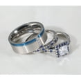 thumbnail image 5 of Matching Rings White Gold Plated Couple Rings AAA CZ Wedding Ring Sets for Him and Her, 5 of 7