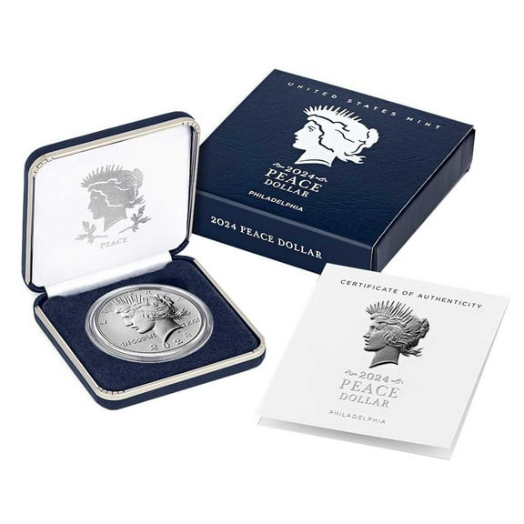 2024 $1 Peace Silver Dollar Box, OGP & COA