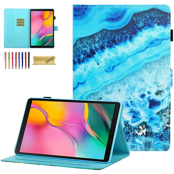 Allytech Galaxy Tab A 8.0 2019 Case, T290 T295 Case, PU Leather Slim Folio Multi Angle Stand Protection TPU Back Cover Case for Samsung Galaxy Tab A 8.0 2019 Released Without S Pen Model,Blue Marble