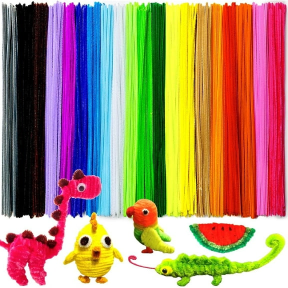 GIXUSIL 100Pcs Pipe Cleaners, Pipe Cleaners Craft, Arts and Crafts, Crafts, Craft Supplies,Arts and Crafts Supplies, Kids Toys & Games Gifts,Art Supplies (Multi-Color Pipe Cleaners)