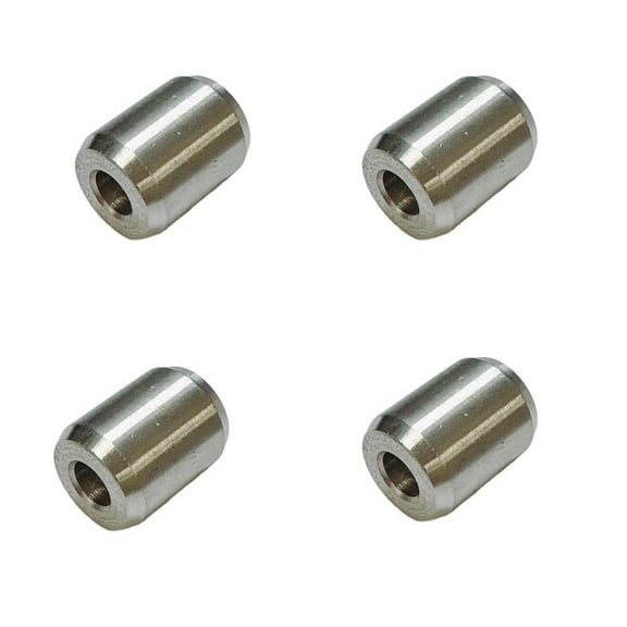 4 Pcs 1/8" Wire Rope Button Stop Clips Cable Ferrules Stainless Steel T316 Marine Grade