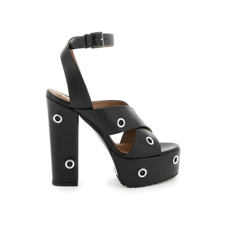 

Alaia leather sandals with eyelets