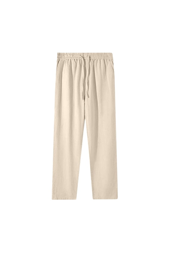Plus Size Dress Pants Women Mid Waist Lounge Pants Cotton Linen Cropped Trouser Pants Loose Casual Beach Pants Pull on Solid Straight Lightweight Comfy Khaki 4XL Breathable Summer Clothes