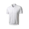 thumbnail image 3 of FRSASU Men's Polo Shirt Short Sleeve Jacquard Business Casual Breathable Casual Summer Tops White, 3 of 7