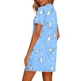 thumbnail image 6 of ZHYou Short Sleeve Nightgowns for Women Plus Size Button Down Sleepwear Sleep Shirts Soft Comfy Cute Printed Pajama Dresses Multicolor M, 6 of 7
