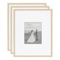 thumbnail image 4 of Kate and Laurel Gallery Rectangle Picture Frame Set of 3, 16 x 20 matted to 8 x 10, Natural, Modern Three-Piece Photo Frame Set for Gallery Wall Decor in Living Room Wall Display, 4 of 9