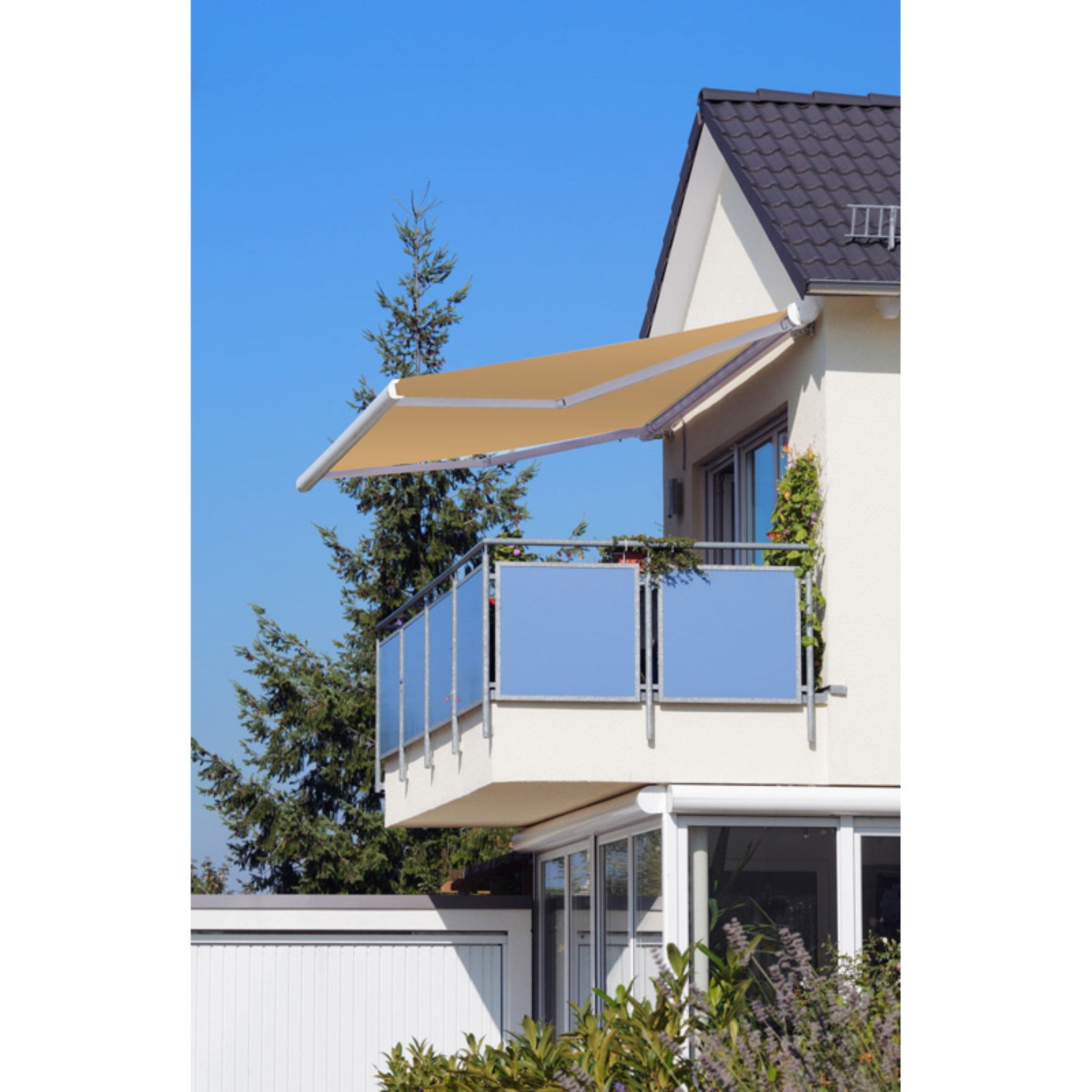 Advaning Luxury Series 10x8 ft. Manual Retractable Sunshade Awning - Black