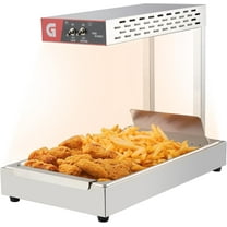 EastVita Commercial Food Heat Lamp 750w,Electric Stainless Steel French Fry Heating Lamp,Countertop Free-Standing Heat Lamp,Silver