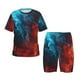 thumbnail image 1 of Balery Red And Blue Fire Conjunto de Pijama Infantil de Manga Corta con Estampado – Ropa de Dormir de Algodón Suave-Large, 1 of 6