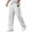 White, variant on Mens Pants Slacks for Men Men's Casual Pants Lightweight Embroidered Logo Drawstring Loose Fit Waist Pocket Long Trousers for Everyday Wear and Outdoor Activities
