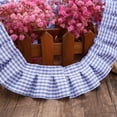 thumbnail image 4 of Scheam Blue Frilled Gingham Ribbon Trim 1.57" x 5yd Gingham Ruffle Pleated Lace Trim Checkered Fabric Edge Trimming for Sewing Bridal, Baby Clothes, Blankets, Pillows DIY Decorations, 4 of 7