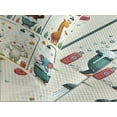 thumbnail image 4 of Ambesonne Animal World Quilted Bedspread Set 3 Pcs, Funny Monkey Elephant, King Size, Teal Burnt Orange Ivory, 4 of 5