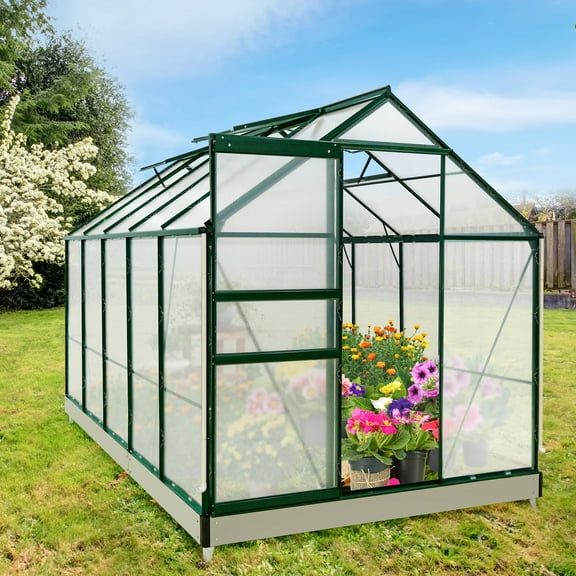 EAGLE PEAK 6 Ft. W x 10 Ft. D x 7 Ft. H Outdoor Walk-in Hobby Greenhouse
