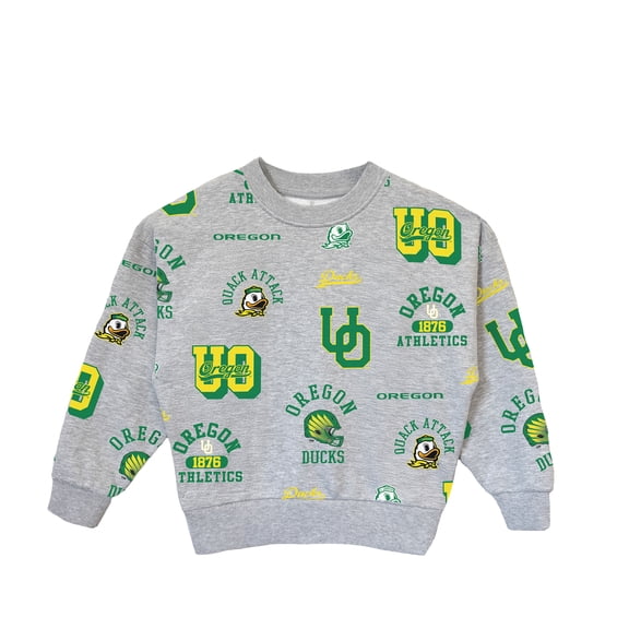 Girls Youth Gameday Couture Heather Gray Oregon Ducks Always On Repeat Pullover Sweatshirt