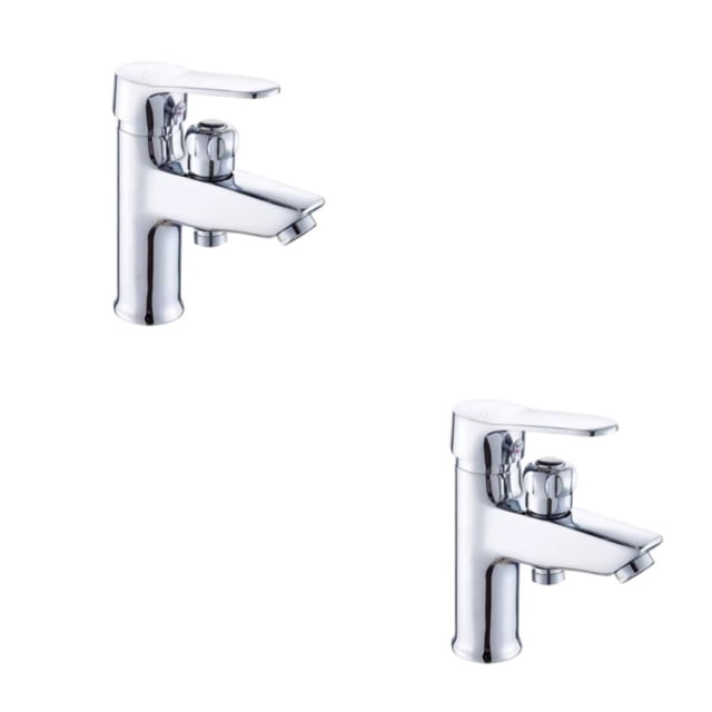 relayinert Modern For Dual Purpose Wash Basin And Soft Outflow Copper Bathroom Accessory Stopcock Faucets Easy To Install Electroplated color 2Set