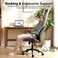 thumbnail image 3 of COOLHUT Mid-Modern Ergonomic Home Office Chair, Faux Suede Task Desk Chair with Removable Armrests, Accent Chair Designed Mid To High Backrest With Back Support, Swivel Rolling & Rocking Tilt, 3 of 11