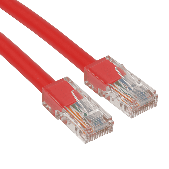 SANOXY 5ft Cat5e UTP Non-Booted Ethernet Network Patch Cable, 24AWG, Bare Copper, Red.