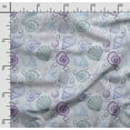 thumbnail image 2 of Soimoi Sea Shell Printed,Cuddle Minky Fabric, Sewing Fabric by The Yard 56 Inch Wide,Decorative Plush Soft Fabric, Baby Garments, Toys and Blankets, Blue, 2 of 5