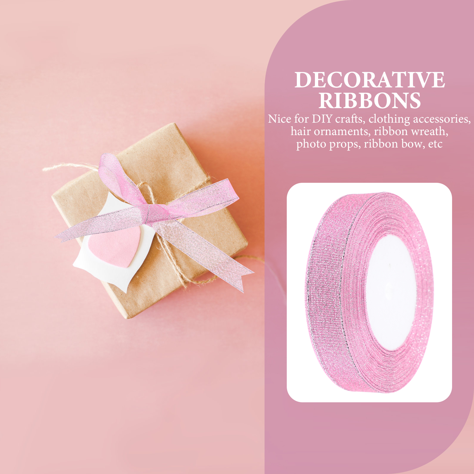 hengzirui decorative ribbons 5 Rolls of Glitter Gift Ribbons Gift Wrapping Ribbons Present Ribbons Cake Packing Ribbon