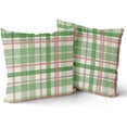 thumbnail image 2 of Blue Teal Pillow Covers 18x18 Set of 2 Light Blue Grey Buffalo Plaid Holiday Decorative Throw Pillows Spring Summer Decorations Pillowcase Cotton Square Cushion Cover Decor for Home Couch Bed Soft, 2 of 6