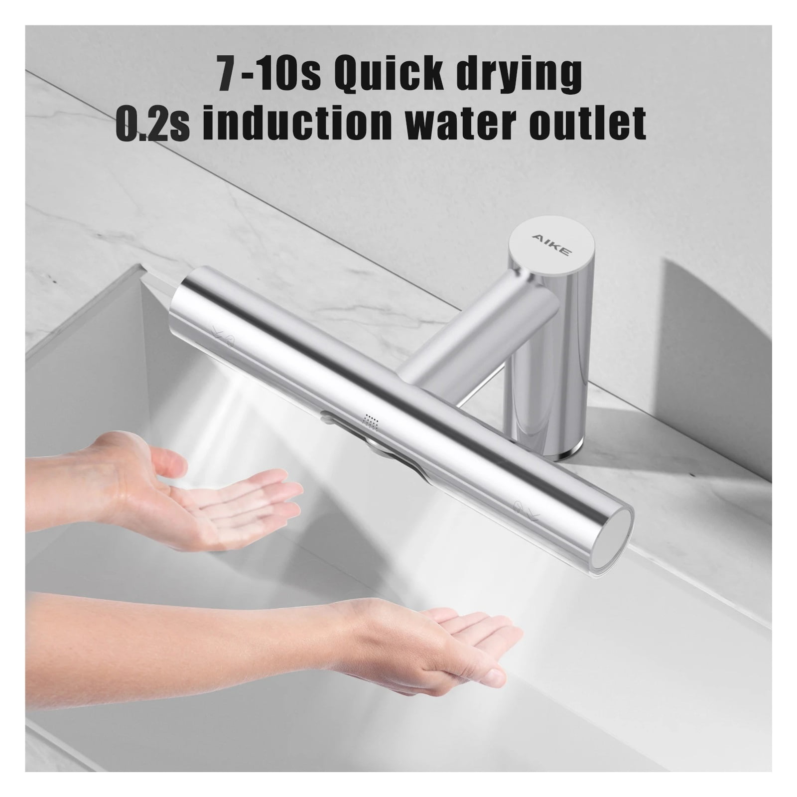 Bathroom Hands Dryer 2 In 1 Design, Automatic Hand Washing And Drying Machine, Bathroom Faucets Air Tap Powerful Hand Dryer ,Power as an Elephant