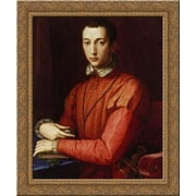 Francesco I de' Medici, Grand Duke of Tuscany 24x20 Gold Ornate Wood Framed Canvas Art by Agnolo Bronzino