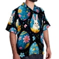 thumbnail image 2 of Easter Men's Short Sleeve Poplin Shirt, Casual Printed Button Down Summer Beach Shirt - Unisex, 2 of 6