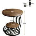 thumbnail image 3 of Tribesigns Round End Side Table, Side Table with 2 Tiers Storage Shelves, Vintage End Table for Living Room, 3 of 7