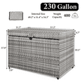 thumbnail image 2 of Harper & Bright Designs 230 Gallon Wicker Deck Box with Wheels, All-Weather Outdoor Storage Box, Rattan Storage Bin for Patio Furniture, Outdoor Cushions, Pool Storage and Garden Tools, Grey, 2 of 17