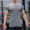 Grey, variant on Men's Basketball Training Solid Color Stripe Stretch Sports T Shirt Muscle Semi Tight Fitness Short Sleeve for Optimal Performance
