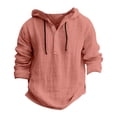 thumbnail image 4 of New Men's Casual Blouse Cotton Linen T-Shirt Loose Tops Long Sleeve Tee Shirt Spring Autumn Casual Men's Shirts Hoodie, 4 of 4
