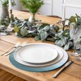 thumbnail image 2 of Coastal Wave Round 13 Inch Placemats Set of 6, Summer Ocean Nautical Beach Ombre Sky Blue HeatResistant Non Slip Place Mats for Dining Table, Wipeable Braided Kitchen Table Mats for Housewarming, 2 of 9