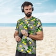 thumbnail image 4 of Wukai Lemons on Striped Print Men's Short-Sleeved Mesh T-Shirt,Quick-Dry Short Sleeve Workout T-Shirt-6X-Large, 4 of 8