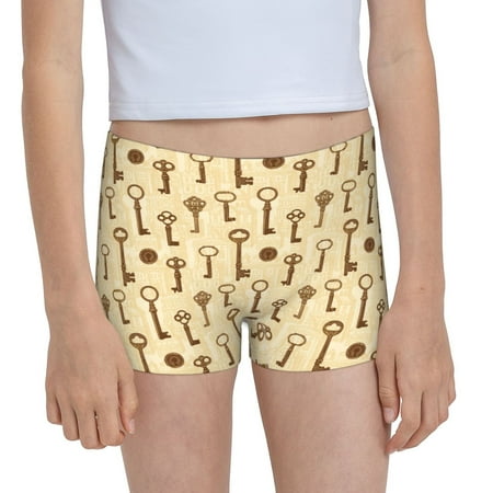 Pofeuu Vintage Keys Print Soft Cotton Girls Boyshort panties Toddler Underwear-X-Large