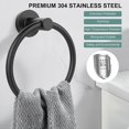thumbnail image 3 of Towel Holder for Bathroom Wall Matte Black Towel Ring 304 Stainless Steel Hand Towel Holder Heavy Duty Towel Hanger for Bath, 3 of 4