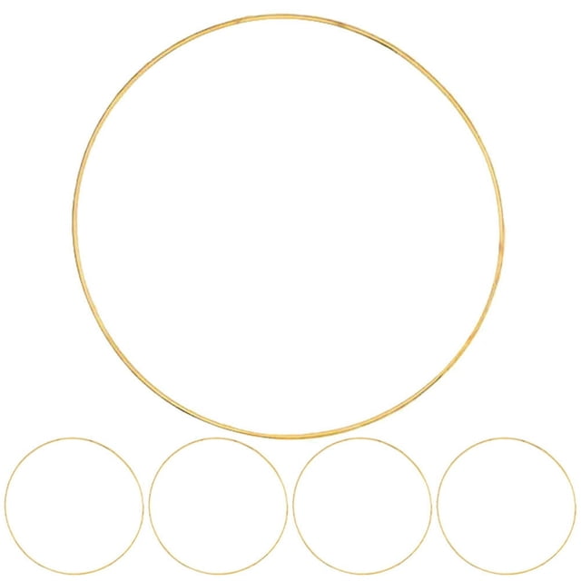 LEEYNEER Metal Hoops Rings Macrame Ring Catcher Dream Craft Wreath Hoop Wire Gold Circle Dreamcatcher Floral Flower Christmas