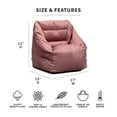thumbnail image 3 of Big Joe Aurora Bean Bag Chair, Toasted Mauve Velvet, Soft Polyester, 2.2 feet, 3 of 6