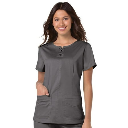 Koi Stretch Missy Scrub Top-True Steel. Medium