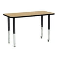 thumbnail image 1 of ECR4Kids 24in x 48in Rectangle Everyday T-Mold Adjustable Activity Table Oak/Black/Black - Super Leg, 1 of 2