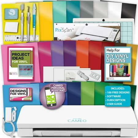 Silhouette CAMEO 3 Machine 28 Sheets Oracal Vinyl & Transfer Paper Bundle Tools
